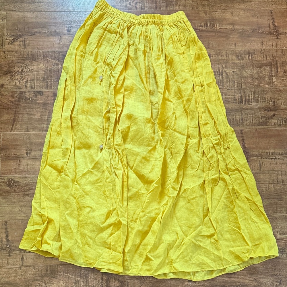 Zara Bright Yellow A-Line Skirt